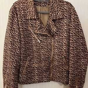 Leopard Print Moto Jacket